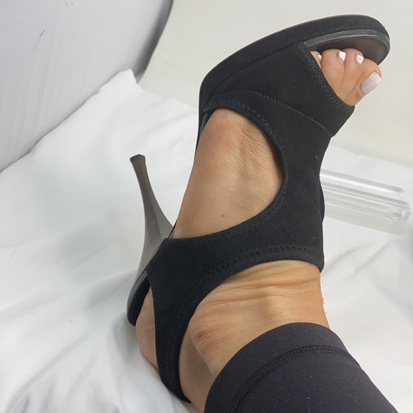 YSL Yves Saint Laurent 40/US 9 Suede Sandals Heels - Picture 3 of 16